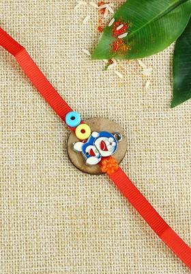 Kids Red And Blue Animated Doraemon Cartoon Rakhi