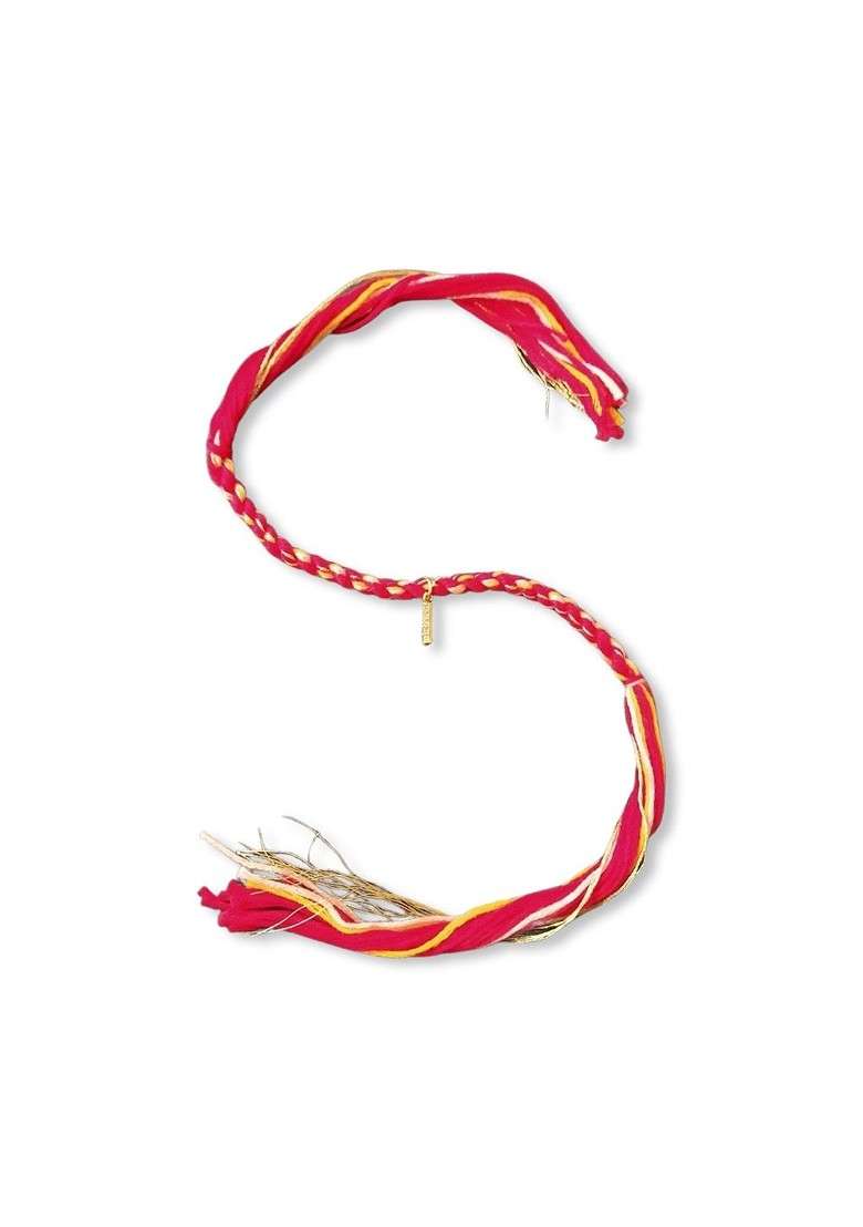 Unisex Gold Plated Red Ad Studded I Alphabet Customized Thread Rakhi - Indya