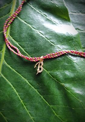 Men Gold Toned And White American Diamond Studded Customized Letter B Rakhi