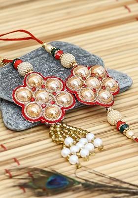 Multicoloured Bhaiya Bhabhi Rakhi Gift Set