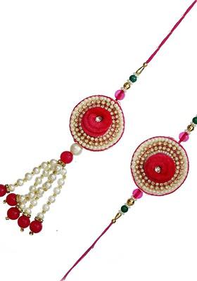 Red And Gold Toned Rakhi Gift Set