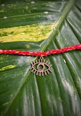 Mens Red And Yellow Evil Eye Fancy Rakhi Designs