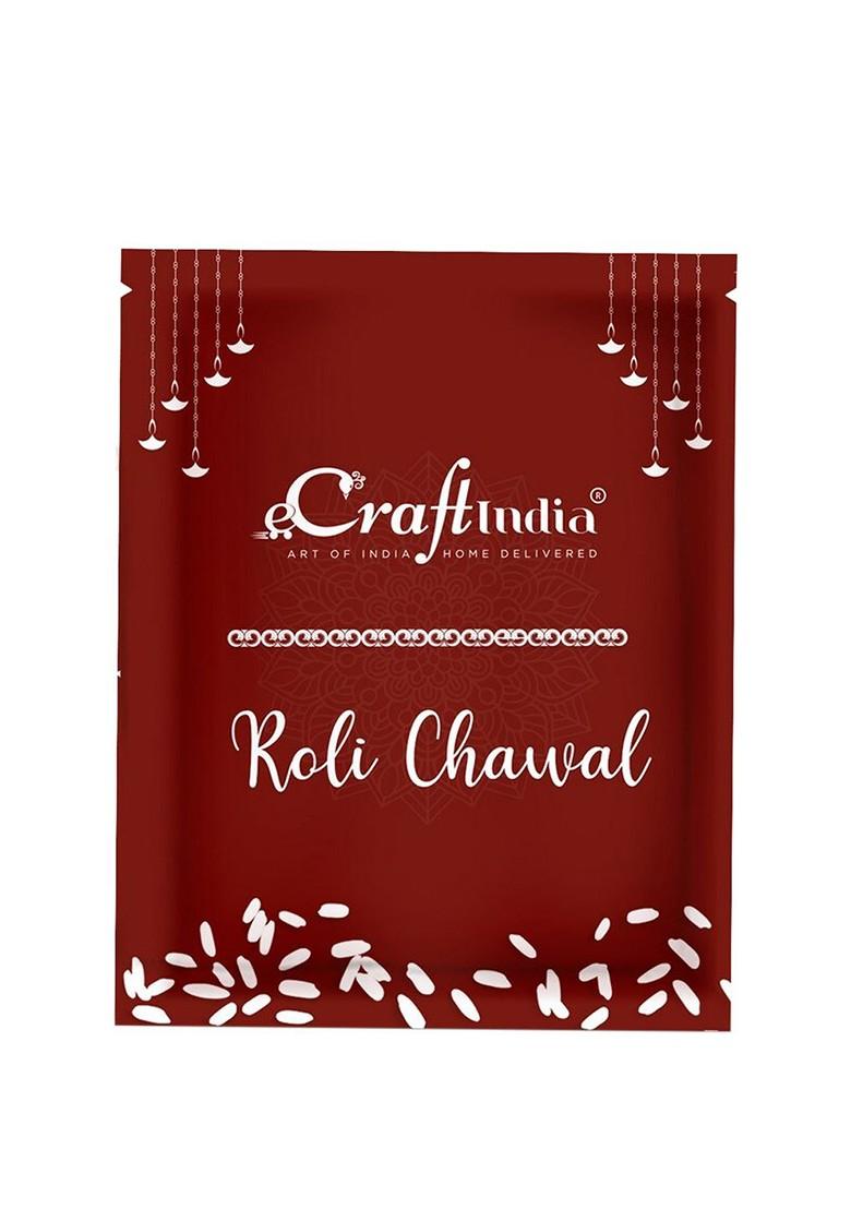 Gold Toned And Red Designer Ganesha Rakhi - Indya