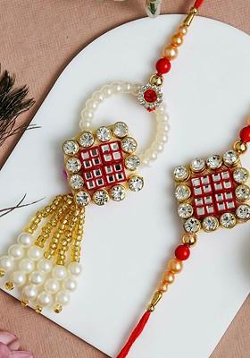 Set Of 2 Thread Brother And Bhabhi Rakhi