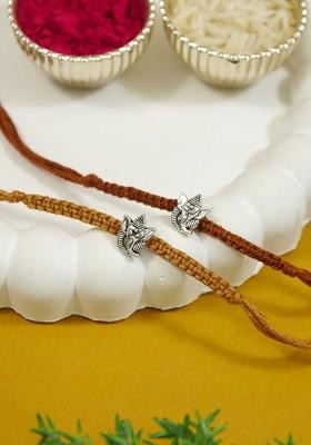 Men Set Of 2 Shree Ganesha Thread Rakhis For Brother