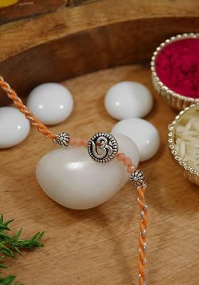 Om Design Thread Rakhi With Roli Chawal