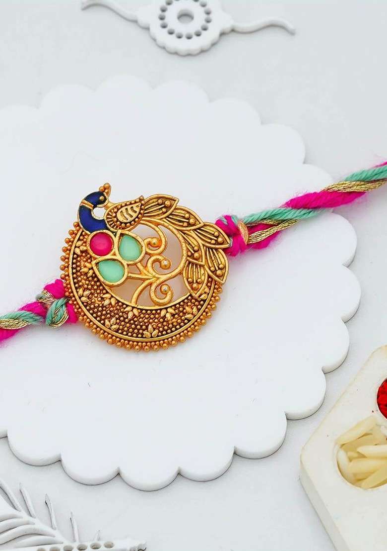 Thread Peacock Rakhi - Indya