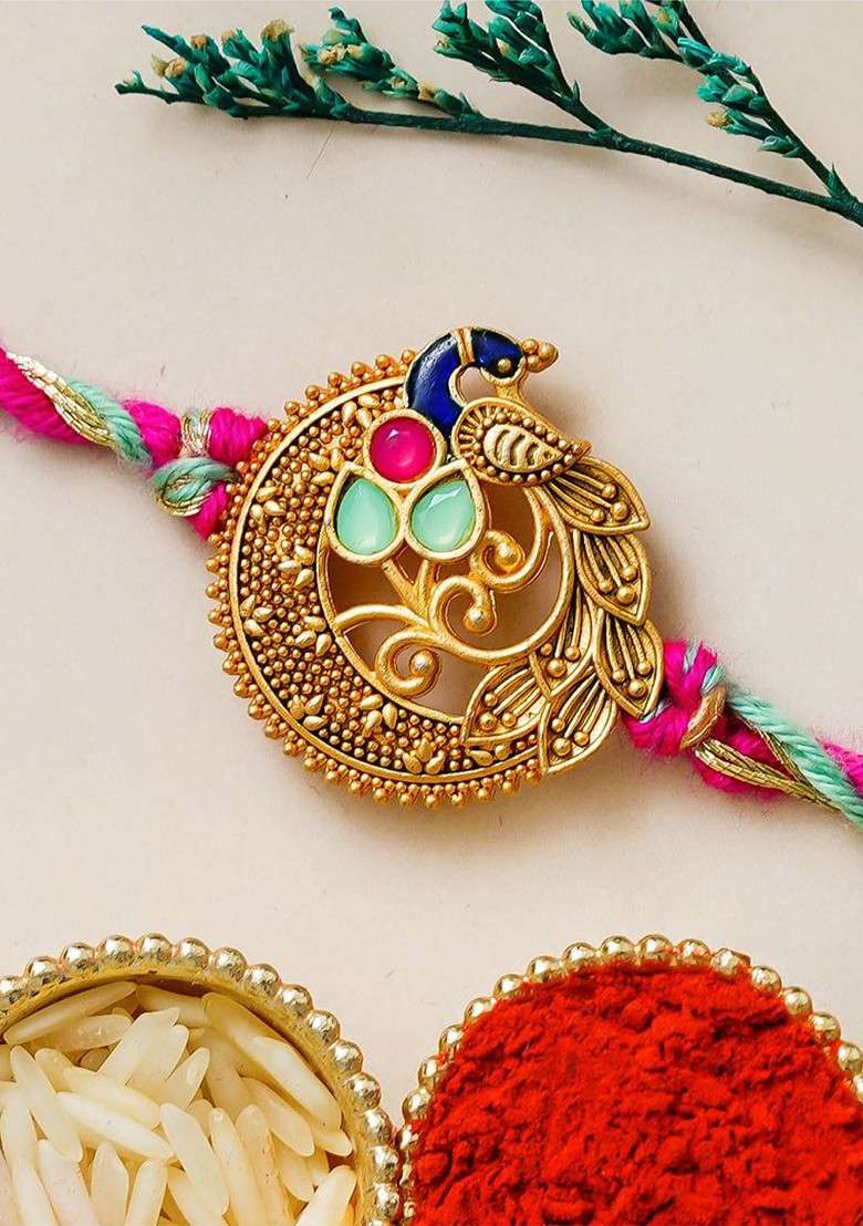 Thread Peacock Rakhi - Indya