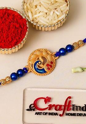 Peacock Shaped Thread Rakhi