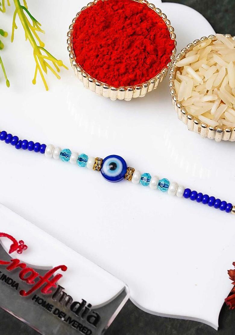 Beaded Evil Eye Thread Rakhi - Indya