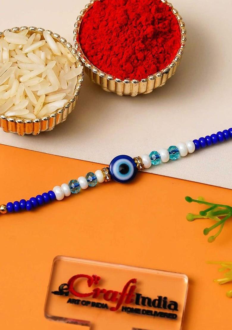 Beaded Evil Eye Thread Rakhi - Indya