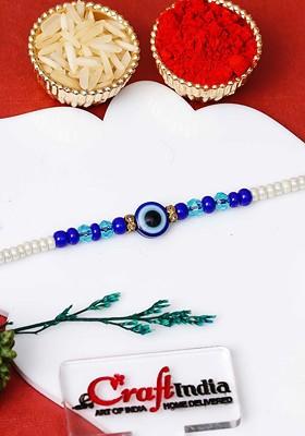 Beaded Evil Eye Rakhi With Roli Chawal
