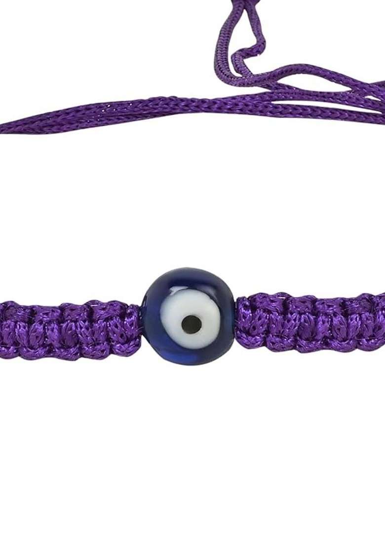 Set Of 2 Artificial Beaded Nazar Evil Eye Bracelet Thread Rakhi - Indya