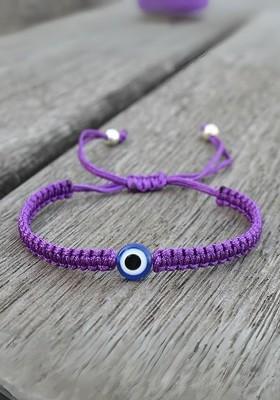 Artificial Stones Studded And Beaded Evil Eye Bracelet Rakhi