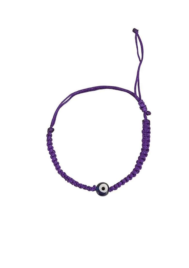 Artificial Stones Studded And Beaded Evil Eye Bracelet Rakhi - Indya