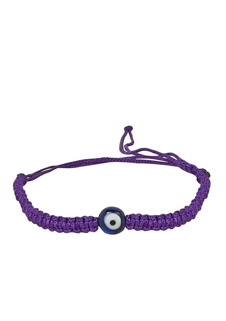 Artificial Stones Studded And Beaded Evil Eye Bracelet Rakhi - Indya