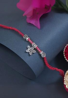 Silver Plated Star Shaped Thread Rakhi