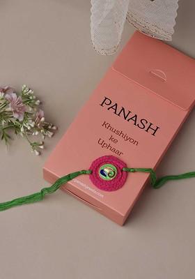 Gold Plated Elephant Shaped Rakhi With Roli Chawal