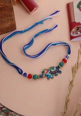 Elephant Shaped Rakhi With Roli Chawal