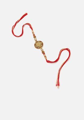 Kundan Studded And Beaded Thread Rakhi