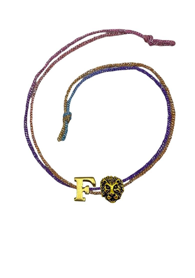 F Letter Lion Charm Thread Rakhi - Indya