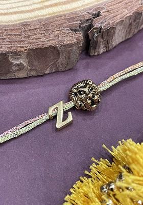 Z Letter Lion Charm Thread Rakhi