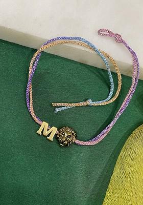 M Letter Lion Charm Thread Rakhi