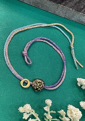 O Letter Lion Charm Thread Rakhi