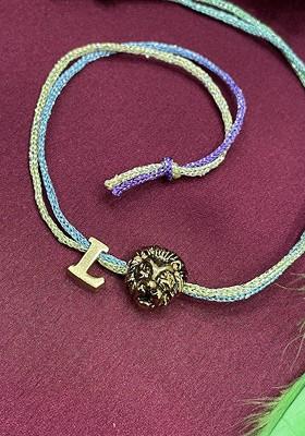 L Initial Lion Charm Thread Rakhi