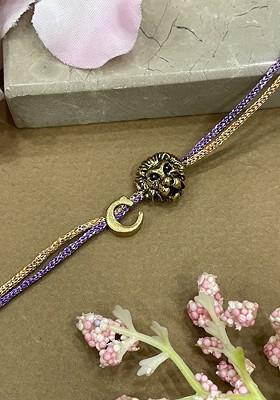 Letter C Lion Charm Thread Rakhi
