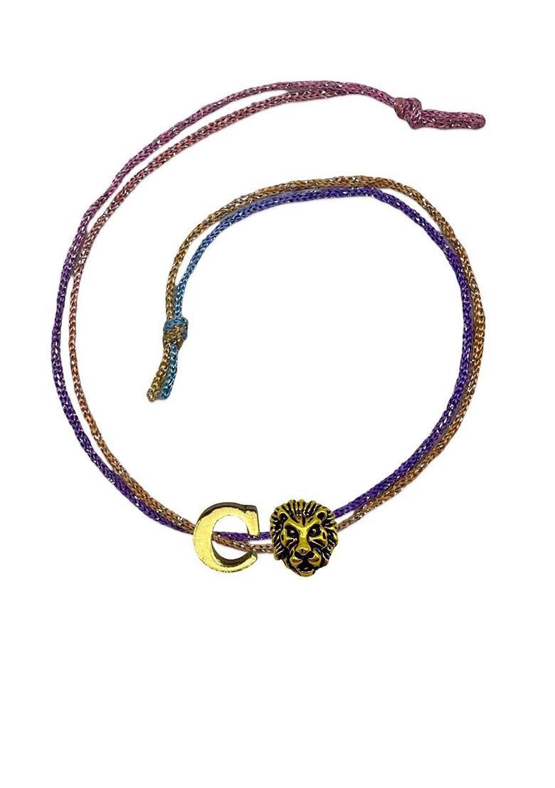 Letter C Lion Charm Thread Rakhi