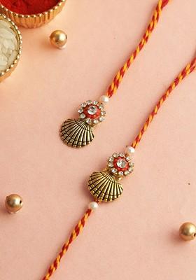 Bhaiya Bhabhi Thread Rakhi With Roli Chawal And Greetings Card