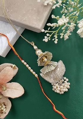 Pearls Beaded Thread Bhaiya Bhabhi Rakhis