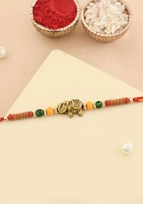 Unisex Little Ganesha Beaded Thread Rakhi