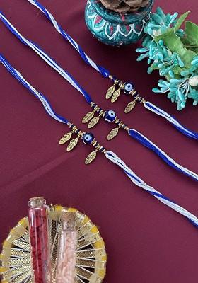 Set Of 3 Beaded Thread Rakhis