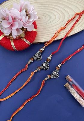 Set Of 3 Beaded Thread Rakhis
