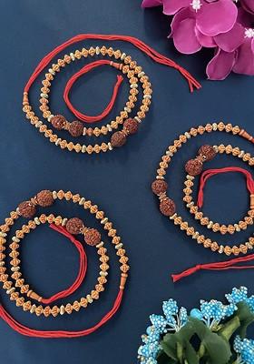 Set Of 3 Rudraksh Thread Rakhi