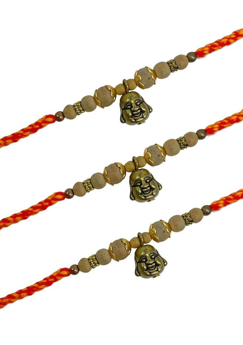 Set Of 3 Buddha Thread Rakhi - Indya
