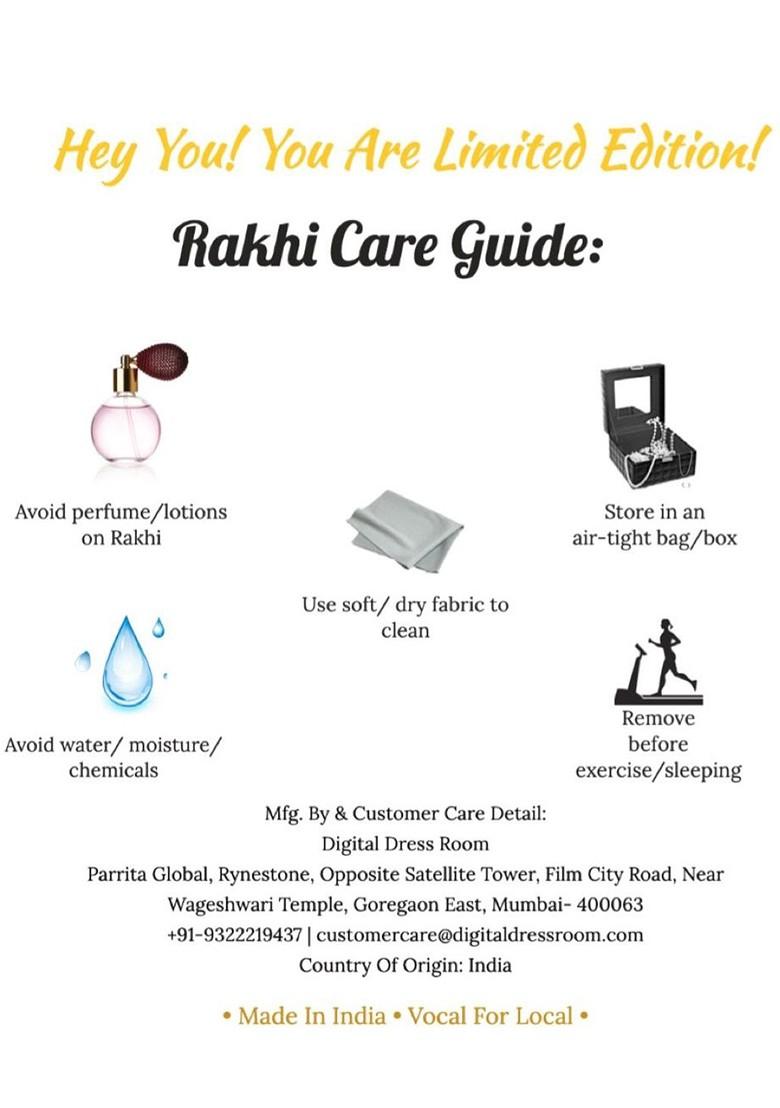 Beaded Latkan Lumba Thread Rakhi With Roli Chawal - Indya