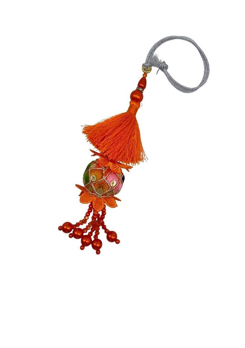 Beaded Latkan Lumba Thread Rakhi With Roli Chawal - Indya