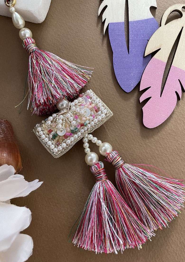 Set Of 2 Buddha And Beaded Lumba Rakhis With Roli Chawal - Indya