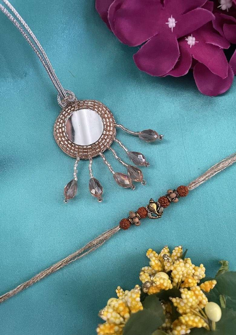 Set Of 2 Ganesha And Tassel Lumba Rakhi - Indya
