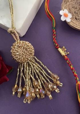 Set Of 2 Ghungroo And Tassel Lumba Rakhi