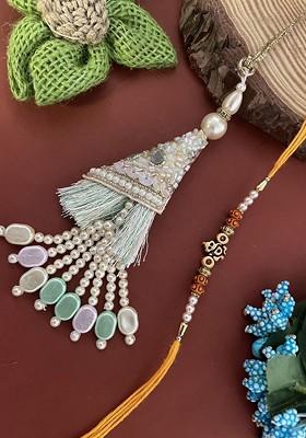 Set Of 2 Ganesha And Tassel Lumba Thread Rakhi