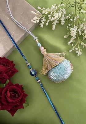 Set Of 2 Eye Evil And Tassel Lumba Rakhi