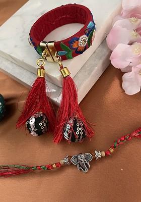 Set Of 2 Ganesha And Bangle Lumba Rakhi