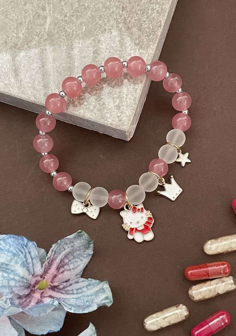 Charms Stone Elasticated Bracelet Rakhi - Indya