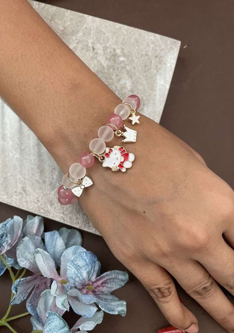 Charms Stone Elasticated Bracelet Rakhi - Indya