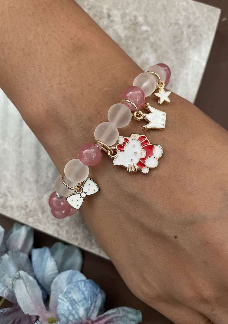 Charms Stone Elasticated Bracelet Rakhi - Indya