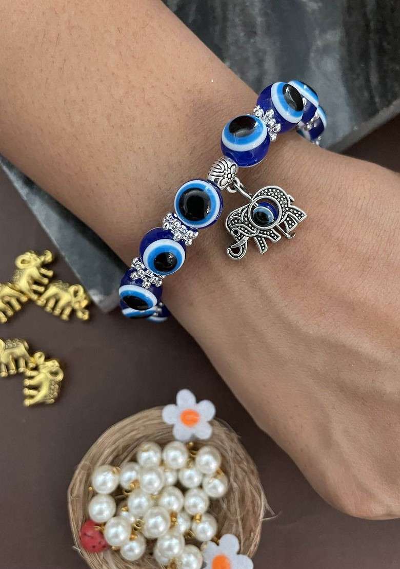 Elasticated Evil Eye Rakhi Bracelet - Indya